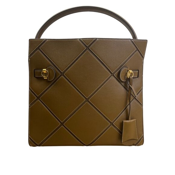 Tory Burch Women’s Brown Leather & Suede With Crossbody Strap Shoulder Tote - Picture 3 of 16